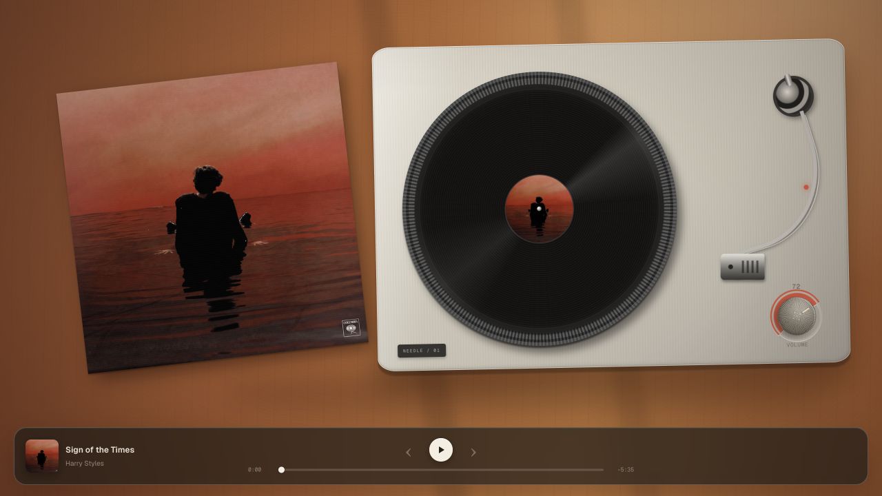 Needle turntable wallpaper on macOS